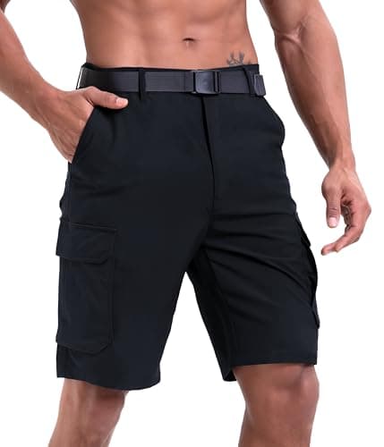 NATUVENIX Hiking Shorts Men Quick Dry Mens Cargo Fishing Shorts for Men Lightweight Golf Shorts Stretch Summer Work Darkblue