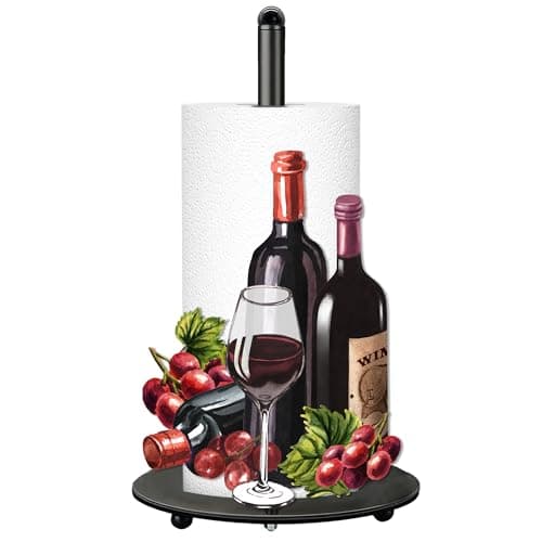 Wine Paper Towel Holder, Wine Decor for Countertop Cute Farmhouse Home Table, Housewarming Birthday Gifts