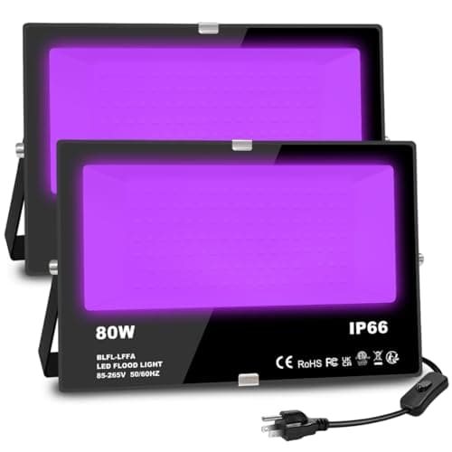 MELPO Black Light 80W Blacklight Flood Light Outdoor for Glow Party