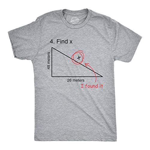 Find X T Shirt Nerdy Math Tee with Funny Design Grey XXL