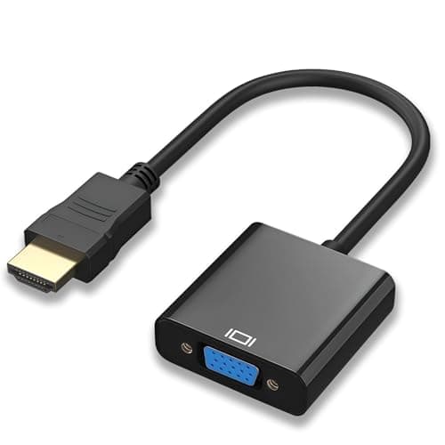 Wanme HDMI to VGA Adapter, High-Speed HDMI to VGA Converter Adapter (Male to Female) for Computer, Laptops, PC, Monitors, Projectors, TVs, Gaming Consoles & More (Black)