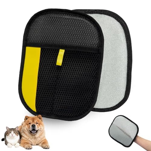UIQELYS Pet Grooming Gloves for Cats & Dogs – Gentle Deshedding & Massage Brush Glove, Efficient Hair Remover with Static Adsorption, Soft Silicone Tips, Easy to Clean & Comfortable Fit