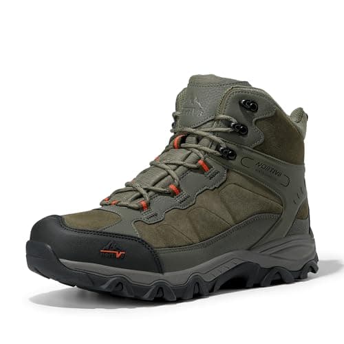 NORTIV 8 Men's Waterproof Hiking Boots Outdoor Mid Trekking Lightweight Mountaineering Shoes Paladin,Size 7W,Army Green,JS19004M