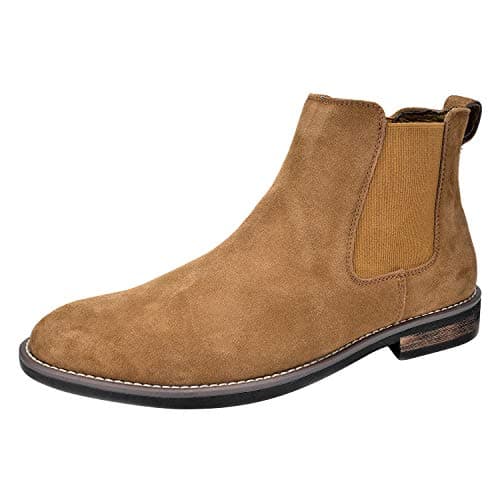 Bruno Marc Men's Suede Leather Chelsea Ankle Boots,Size 7,Tan,URBAN-06