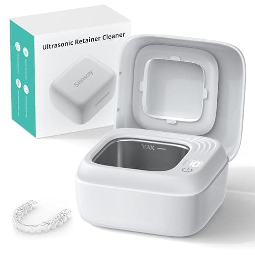 Ultrasonic Retainer Cleaner, Rechargeable Retainer Cleaner Machine, 50kHz Ultrasonic Cleaner for Night Guards, Mouth Guards, Dentures, Braces, Aligner, 170ML, 2 Modes