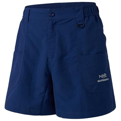 BASSDASH Men's Fishing Shorts UPF 50+ Water Resistant Quick Dry Hiking Cargo Shorts with Multi Pocket 6"