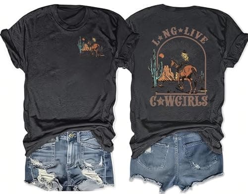 Western Shirts for Women Nashville Country Concert Outfit Retro Cowgirl Tee