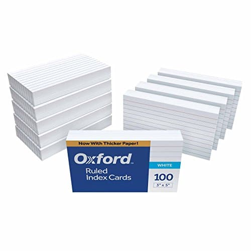 Oxford Ruled Index Cards, 3" x 5", White, 1,000 Cards (10 Packs of 100) (31)