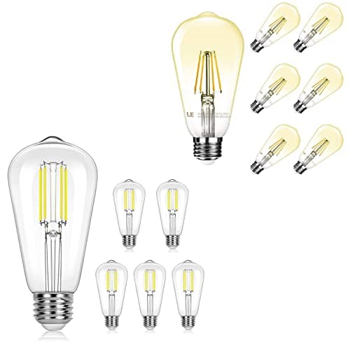 Lepro Bundle：Edison Light Bulbs, Dimmable 2700K+ST64 E26 Vintage Edison LED Bulbs 2500K