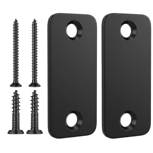 2Set Door Hole Cover Plate, 2-1/4" x 1"Deadbolt Cover Plates with Screws for Increasing Home Security on Entry(Black)