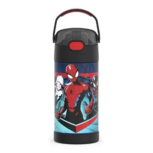 THERMOS FUNTAINER Water Bottle with Straw, 12oz, Spider-Man