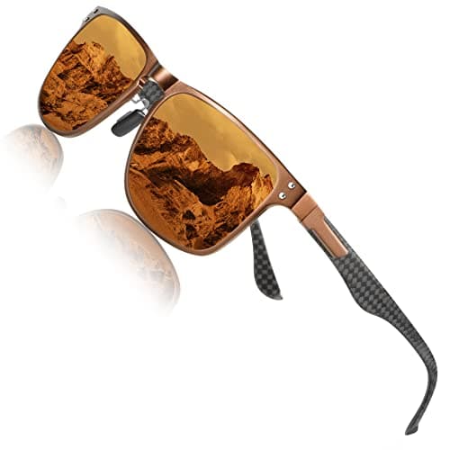 ANYLUV Mens Sunglasses Polarized Upgraded Carbon Fiber Temple Sun Glasses Fashion Driving with UV Protection