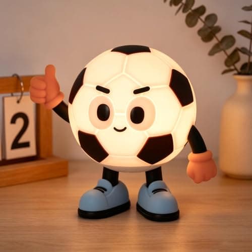 LEDHOLYT Soccer Gifts for Teens Boys Girls, Rechargeable Silicone Soccer Night Light,Adjustable Brightness & Timer,7 Colors Change 6 7 8 9 10 11 12 Year Old Boy Sports Fan Birthday Gifts