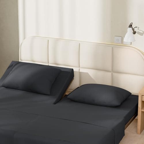 N&Y HOME StretchSnug Split Top King Sheets Set, Dark Gray