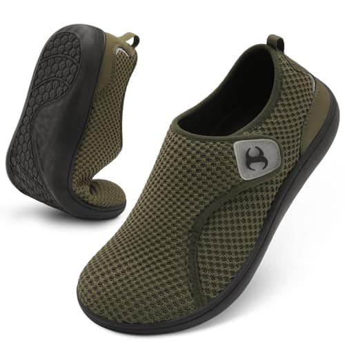 Wide Barefoot Shoes for Men Comfortable Neuropathy Swollen Feet Orthopedic Recovery Shoe Breathable Non Slip Casual Walking Sneakers Spring Summer Winter Indoor Outdoor Slipper Shoes Size 9