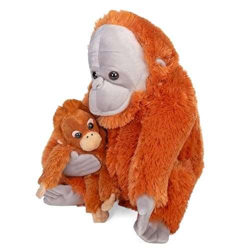 Wild Republic Mom & Baby Orangutan Stuffed Animal - 12"