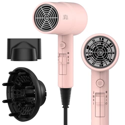 AINA Diffuser Hair Dryer Full-Featured Blow Dryer 110V/1600W(Babe Pink)