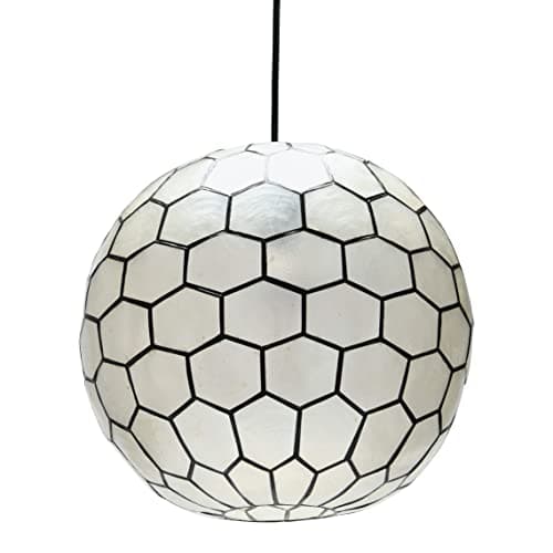 Creative Co-Op Capiz Honeycomb Ceiling Light