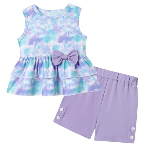 YUEMION Toddler Girl Clothes 1-5T Baby Girl Summer Outfit 2Pcs Clothing Set