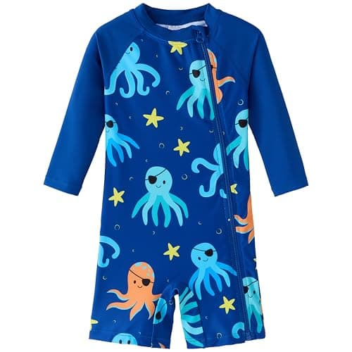 UMELOK Baby Swimsuit Boy Bathing Suit UPF 50+ Blue Octopus 18-24 Months