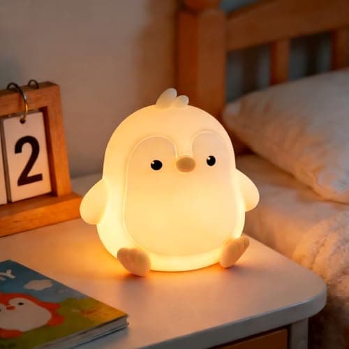 LEDHOLYT Cute Penguin Night Light for Kids, 3 Adjustable Brightness Levels & 6 White Noise Sounds,Rechargeable Variable Color Penguin lamp Gifts,Cute Room Decor Night Light for Kids Girls Boys