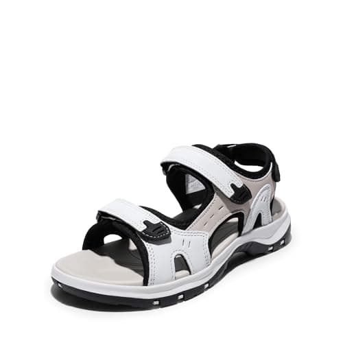 DREAM PAIRS Women's Walking Sport Athletic Sandals Comfort Open Toe Casual Outdoor Hiking Summer Shoes,Size 8,White/Beige,SDSA2401W