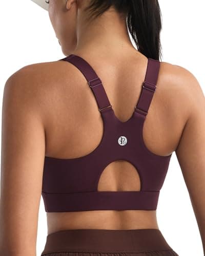 RUNNING GIRL High Impact Sports Bra for Women,Running Sports Bras for Women High Support Yoga Bra with Sewn in Pads(3100_Maroon_S)