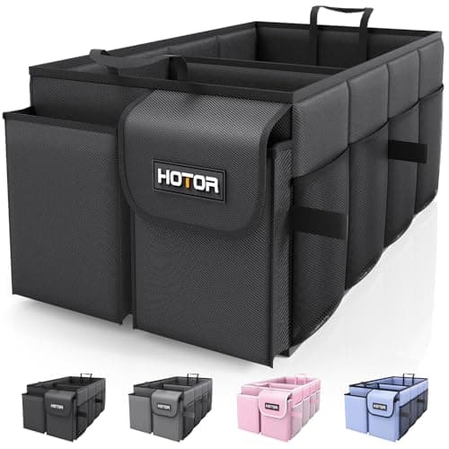 HOTOR Trunk Organizer - Foldable Car Organizer for SUVs & Sedans Storage