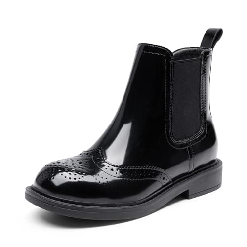 DREAM PAIRS Girls Ankle Boots with Side Zipper Chelsea Booties Low Heels Girl Fashion Shoes for Toddler/Little Kid/Big Kid,Size 13 Little Kid,All Black,KKUMAB2501
