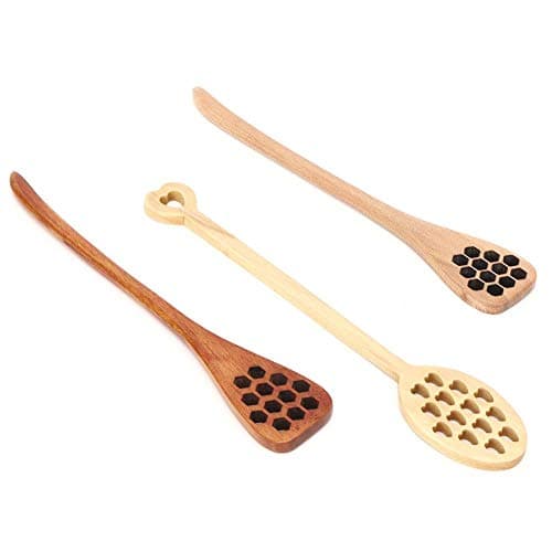 Fdit 3 Pcs Wooden Stirring Rods, 7.3in Coffee Milk Honey Mixing Spoon Stick Set with Long Handle Paint Wood Heart Shape for Coffee Milk Tea