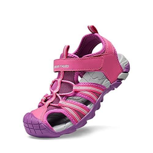 DREAM PAIRS Boys Girls Outdoor Summer Sport Athletic Sandals for Toddler/Little/Big Kid,Size 7 Toddler,Fuchsia/Light/Grey,170813-K