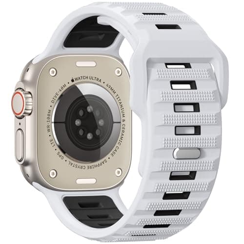 Sport Bands Compatible with Apple Watch Ultra 3/Ultra/Ultra 2 Band, Apple Watch Bands for Men 49mm 46mm 45mm 44mm 42mm, Silicone Loop Wide Waterproof Strap for iWatch Series 11 10 9 8 7 6 5 4 SE 3 2 1