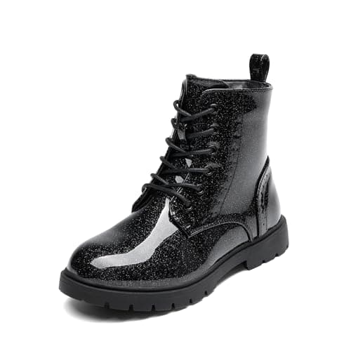 DREAM PAIRS Girls Boys Boots Side Zipper Kids Combat Ankle Booties Toddler/Little Kid/Big Kid,Size 7 Toddler,All Black,KBO211