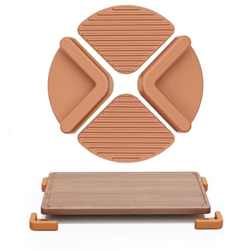 Silicone Non-Slip Feet for Titanium Cutting boards, Non-Slip Rubber Cutting Board Feet,Durable Anti-Slip Cutting Board Pads for Wooden & Plastic Boards (Brow)