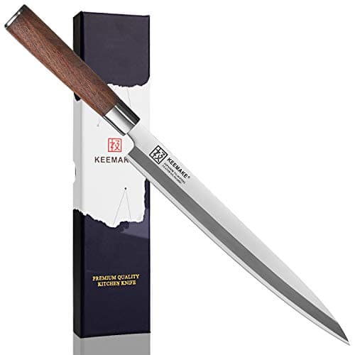 KEEMAKE Sashimi Knife Japanese - 10.5 inch Sushi Knife VG10 Stainless Steel Single Bevel Blade, Perfect Rosewood Handle Yanagiba knives
