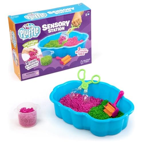 Educational Insights Pluffle® Sensory Station - Sensory Bin Foam Set, No Mess Alternative to Sand Toys & Slime for Toddlers, Fun Table Filler for Home or Classroom, Kids Ages 3+