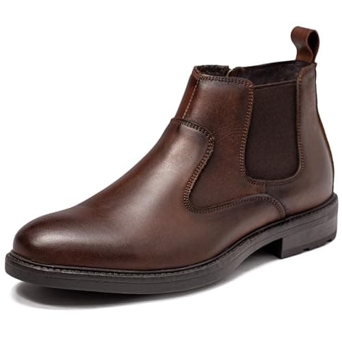 OKKO Men's Genuine Leather Chelsea Boots, Slip-on Dress Boot