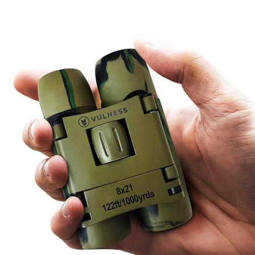 Small Binoculars for Adults | Cruise Ship Essentials Camping Bird Watching Travel Hiking Accessories Alaska Costa Rica Must Haves Packing List High Powered Mini Compact VULNESS (Camo, 8X21)