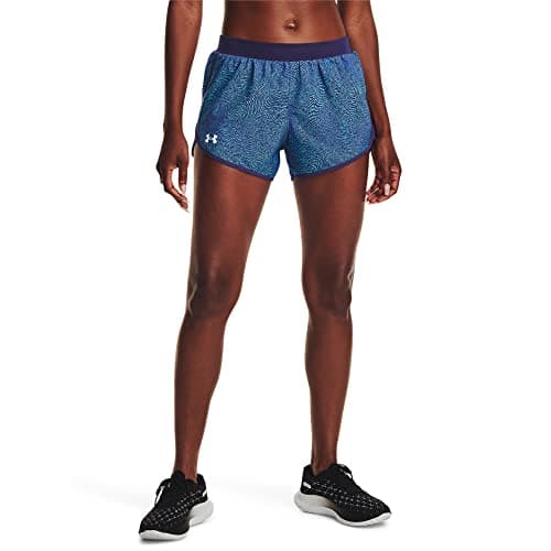 Under Armour Womens Fly by 2.0 Printed Running Shorts, (468) Sonar Blue/Sonar Blue/Reflective, 3X-Large