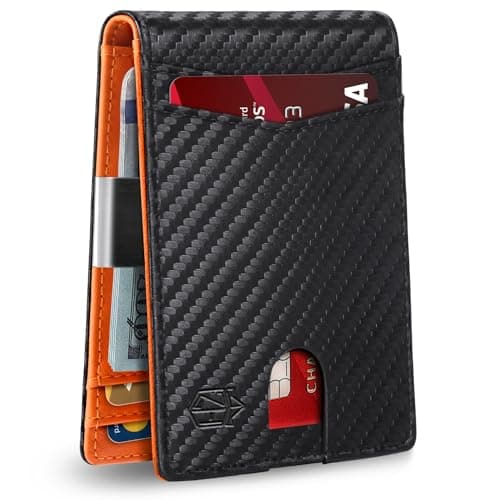 Zitahli Money Clip Wallets for Men,Slim Bifold Wallet 10-12 Cards, Mens Leather Wallet with ID Window,RFID Blocking Thin Minimalist Credit Card Holder,Gifts for Him