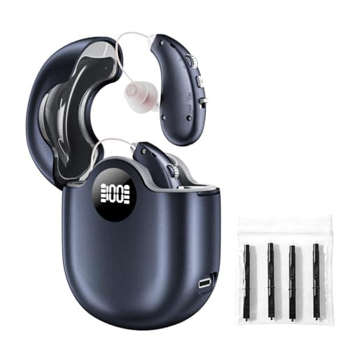 Villear OTC Hearing Aids for Seniors, 16-Channel Digital Chip for Clear Speech, Intelligent Noise Reduction & Anti-Howling, 80Hrs Rechargeable, Invisible Comfortable Fit for People with Hearing Loss