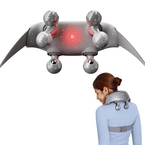 SKG H7 Ultra Cordless Neck Massager for Pain Relief Deep Tissue, Fathers Day Dad Gifts Adjustable Shiatsu Neck and Shoulder Massager with Heat for Strain Relief, for Home Office Car Travel, Grey