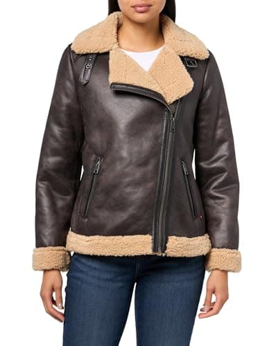 Levi's Women's Faux Shearling Moto, Molasses, Small