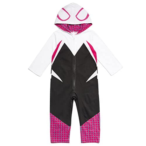 Marvel Spider-Man Spider-Gwen Ghost Spider Toddler Girls Zip Up Coverall White 5T