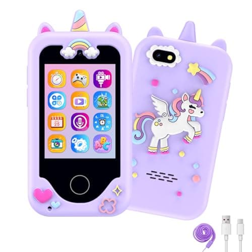 Kids Phone for Girls,Christmas Birthday Gifts for 3 4 5 6 7 8 Years Old Girls,Touchscreen Learning Toys for Kids Age 3-11 with Dual Camera