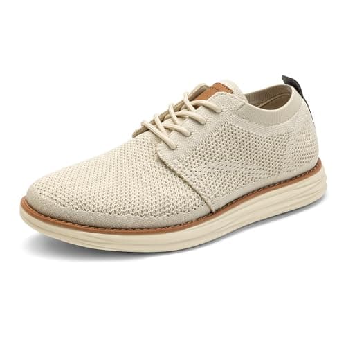 Bruno Marc Men's KnitFlex Breeze Mesh Sneakers Oxfords Lace-Up Lightweight Casual Walking Shoes,Size 6.5,Apricot,GRAND-01