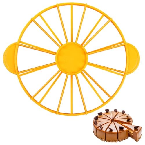 Liobelon Cake Portion Marker, Double Sided 10 or 12 Slices Cake Cutter Marker for Even Slices, Yellow