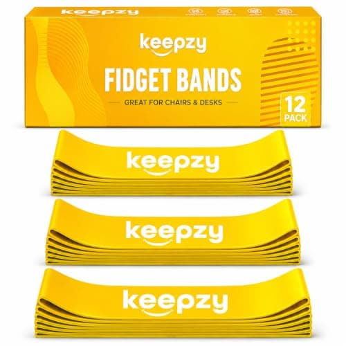 12 Pack Chair Bands, Anti Slip Chair Bands for Kids with Fidgety Feet, ADHD Chair Bands for Classroom, Desk Bands for Student Desks, Sensory Chair Rubber Bands