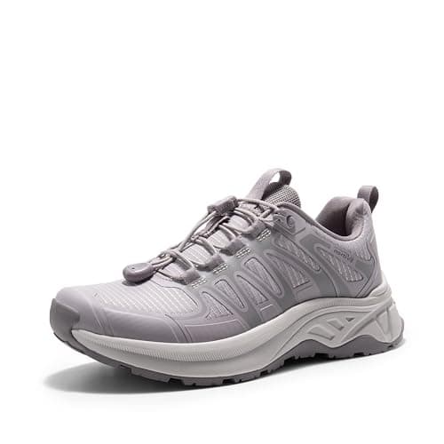 NORTIV 8 Women's Quick Laces Hiking Shoes Lightweight Walking Outdoors Trekking Trails Camping Casual Sneakers,Size 8.5,Light Purple,SNHS242W