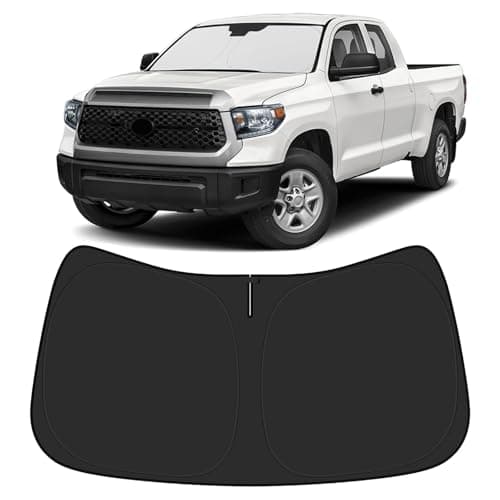 BIBLOZ Car Windshield Sun Shade for Toyota Tundra 2007-2021 Accessories Foldable PET Sunshade Keeps The Car Cool Inside